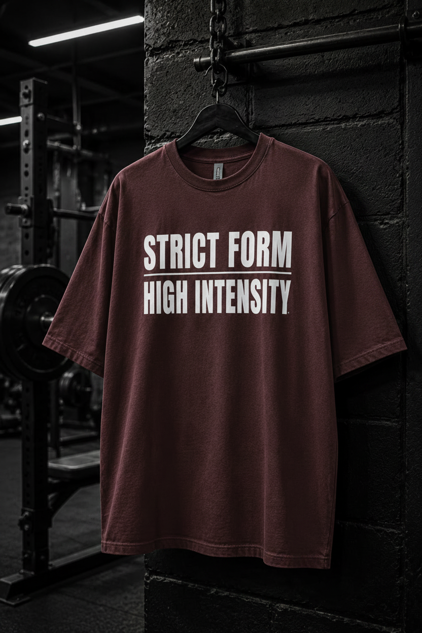 Strict Form High Intensity Oversized Tee - Washed Maroon